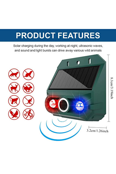 Choice مصباح إنذار واحد، جهاز إنذار يعمل بالطاقة الشمسية والأشعة تحت الحمراء ...