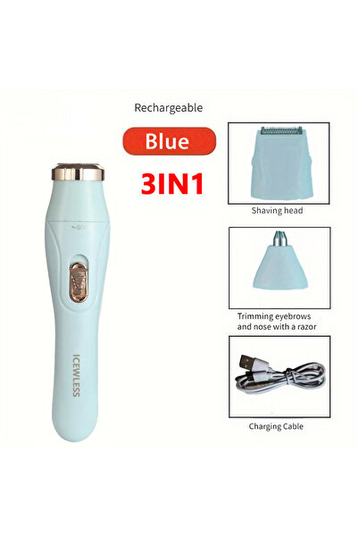 Choice ماكينة حلاقة كهربائية زرقاء للنساء، مقاومة للماء، لإزالة شعر الجسم بشك...