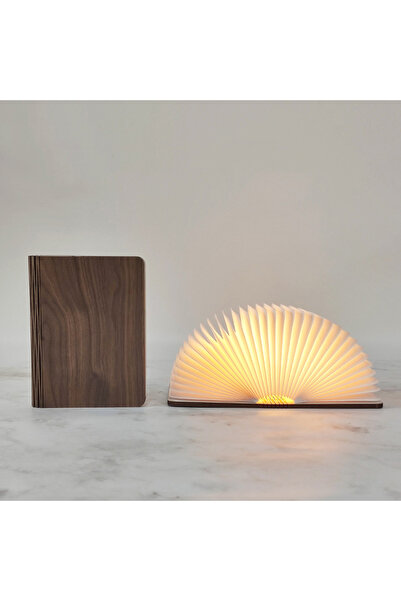 Choice مصباح قراءة خشبي قابل للطي مزود بإضاءة LED، مصنوع من خشب الجوز، بأبعاد...