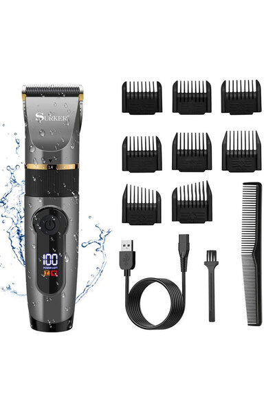 Choice ماكينة حلاقة شعر كهربائية سوداء احترافية، شفرة سيراميك، شاشة عرض LED، ...