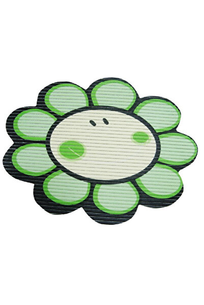 Sidef Polyurethane foam bath mat, Smiley Flower Green
