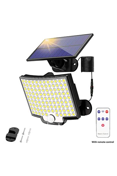 Choice مصباح شمسي خارجي مقاوم للماء مزود بـ 106 مصباح LED وجهاز تحكم عن بعد، ...