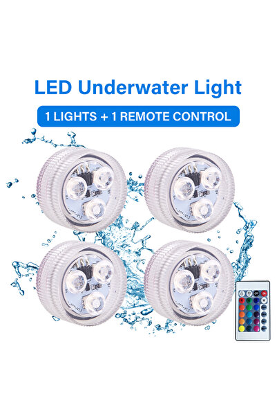 Choice 4 مصابيح، جهاز تحكم عن بعد واحد، مصابيح ليلية LED غاطسة، جهاز تحكم عن ...