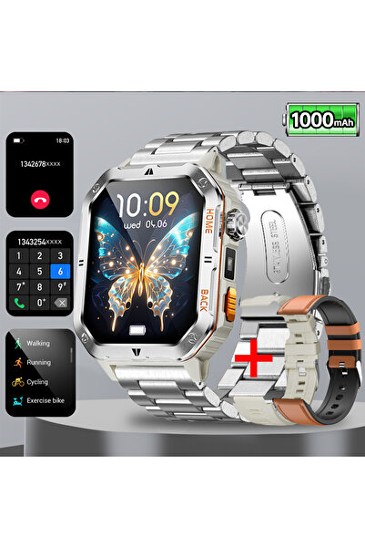 Choice ساعة ذكية عسكرية متينة جديدة للرجال، مزودة ببطارية LED سعة 1000 مللي أ...