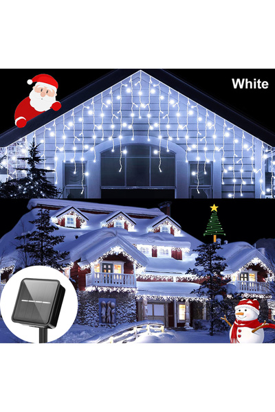 Choice 7.5M 160Leds WHITE LED Solar lcicle String Lights Outdoor Curtain Fair...