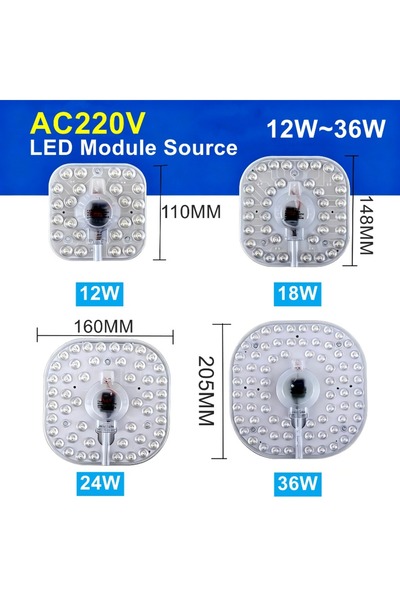 Choice لوحة حلقية مربعة عالية السطوع بقدرة 36 ​​واط، مصدر إضاءة LED للسقف، 36...