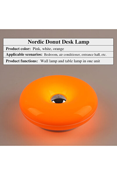 Choice Orange Creative Donut-Shaped Table Lamp, Wall-Mounted, Rechargeable, w...