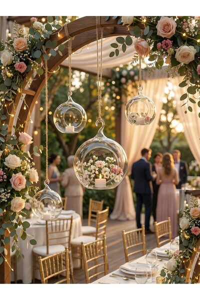 Candle Vase El İşçiliği Üfleme Cam Asma Fanus - Teraryum ve Dekoratif Kandil ...