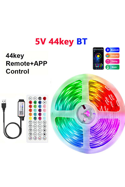 Choice 5m Not waterproof Bluetooth 44K 5V LED Strip Light RGB With USB 24Key ...