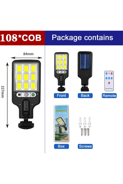 Choice1 قطعتان من مصابيح 108COB مع جهاز تحكم عن بعد، 1/2/3/4 قطع، مصابيح شمسي...