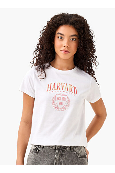 SP Characters Cotton T-shirt with Harvard University Embroidery