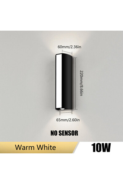 Choice مصباح جداري LED خارجي أبيض دافئ بدون رادار، 10 واط، مقاوم للماء بمعيار...