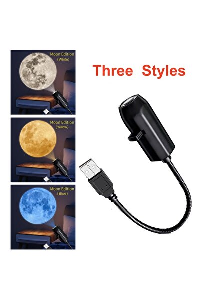 Choice مصباح بروجكتور LED يعمل بجهد 5 فولت، مزود بمنفذ USB، بنمط إضاءة ليلية ...