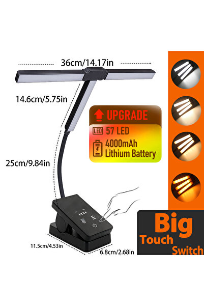 Choice مصباح طاولة للقراءة مزود بمشبك LED، تحكم باللمس، 51 مصباح LED، 4 ألوان...