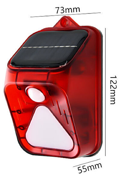 Choice جهاز إنذار أحمر يعمل بالطاقة الشمسية ومقاوم للماء، مزود بمستشعر حركة و...