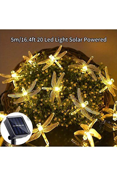 Choice 5M20LED أبيض دافئ قطعة واحدة 5M20LEDs سلسلة أضواء اليعسوب الشمسية في ا...