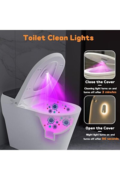 Choice F21-UV lamp Toilet Light Motion Sensor, Rechargable Toilets Night Ligh...
