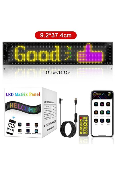 Choice لوحة إعلانية LED متحركة بـ 16 × 64 مصباح LED، مقاس 9 × 37 سم، قابلة لل...