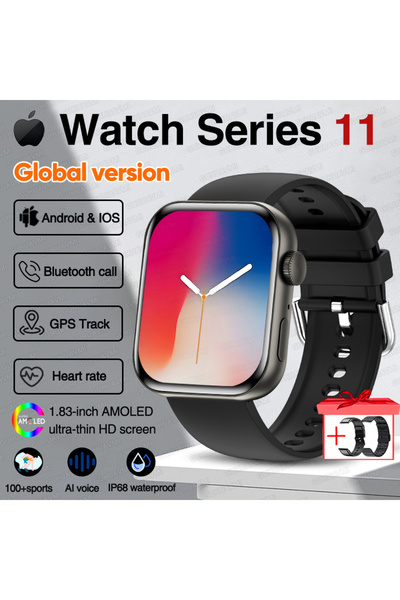 Choice سوار أصلي من الفولاذ الأسود B 2A لساعات iOS من السلسلة 11، ساعة ذكية ل...