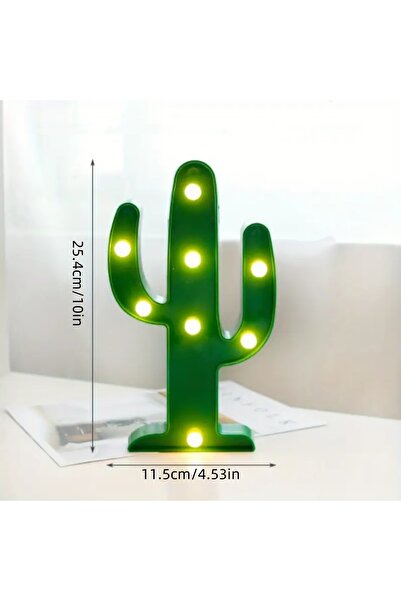 Choice مصباح ليلي صغير يعمل بالبطارية على شكل صبار، لون أبيض دافئ مائل للخضرة...