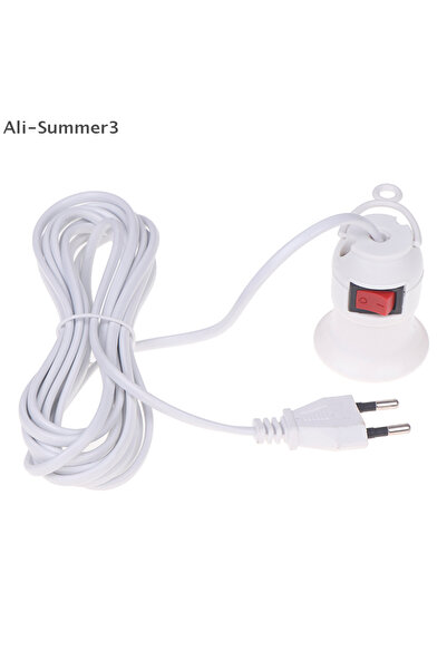 Choice EU Plug 4M Power Cord Cables E27 Lamp Base Holder With Switch For Pend...