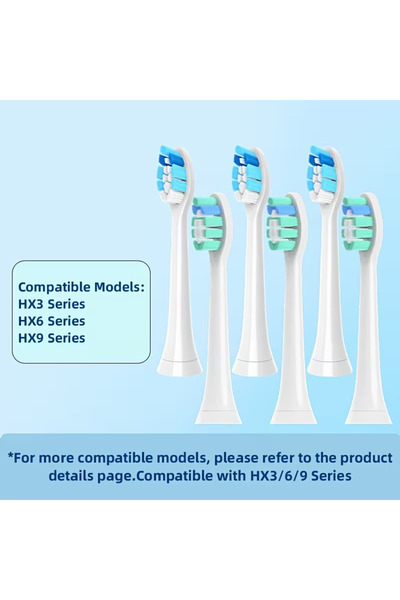 choice2 رؤوس فرشاة أسنان بديلة (3/6/9 قطع) بألوان 3 أخضر و3 أزرق، متوافقة مع ...