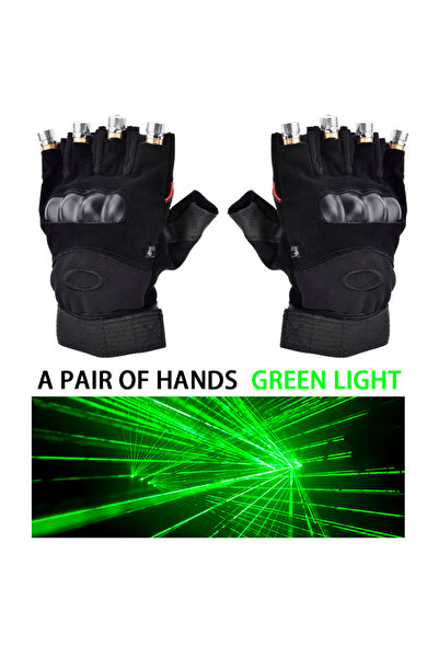 Choice زوج من قفازات LED خضراء وأشعة ليزر حمراء وخضراء، دعائم إضاءة للعروض ال...