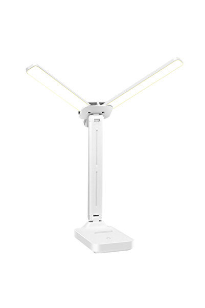 Choice USB rechargeable 1PC dual-lamp head foldable LED desk lamp, reading de...