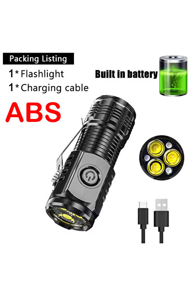 Heinast مصباح يدوي صغير ثلاثي اللمبات LED من البلاستيك SST20، قابل لإعادة الش...