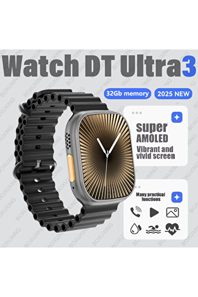 Choice ساعة DT Ultra 3 Pro الذكية الأصلية للرجال، سوداء اللون، بذاكرة 4 جيجاب...