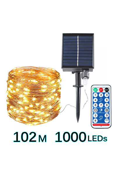 Choice سلسلة إضاءة LED تعمل بالطاقة الشمسية، بطول 32 مترًا، تحتوي على 300 مصب...