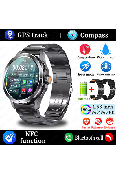 Choice ساعة S4 Ultra سوداء فولاذية جديدة 2025، ساعة رياضية ذكية للرجال بشاشة ...