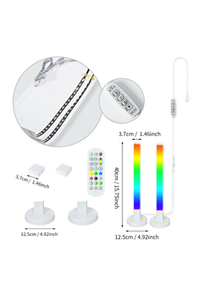 Choice 2pcs 40cm RGB LED Floor Lamp Remote & APP Control Music Sync Corner Li...