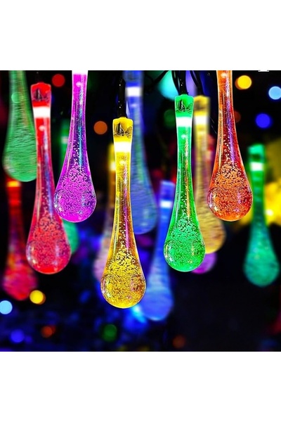 Choice 5M 20led Color Solar LED Crystal Teardrop Shape Light String Outdoor w...