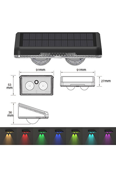 Choice 4pcs RGB Light 1-4Pcs Solar Powered LED Fence Lights Outdoor Waterproo...