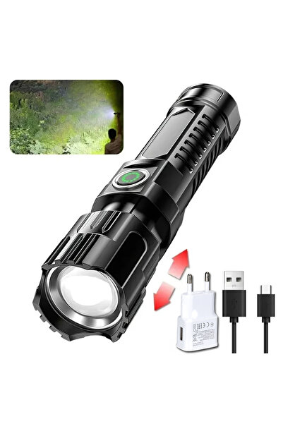 Choice مصباح يدوي LED قابل لإعادة الشحن من الاتحاد الأوروبي، مزود بثلاثة أوضا...