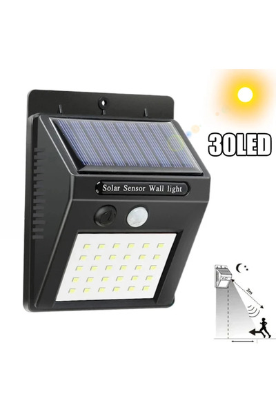 XIWANGFIRE 30LED 1PC 30Led/100Led LED Solar Motion Sensor Wall Light Outdoor ...