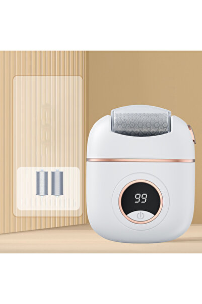 Choice1 جهاز إزالة مسامير القدم الكهربائي الأبيض بشاشة رقمية قابلة لإعادة الش...