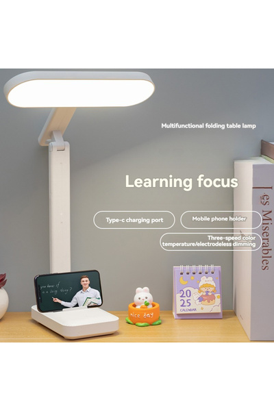 Choice مصباح مكتبي متعدد الوظائف بتقنية LED، أبيض اللون، مناسب للدراسة في الس...