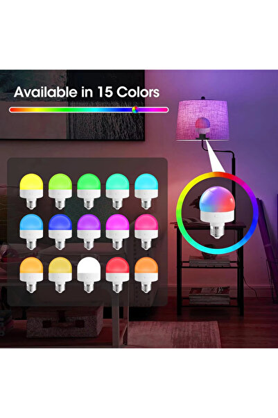 Choice 2 pcs 15 colors RGB 3PCS Smart LED Bulb E27 RGB Color Dimmable USB Rec...