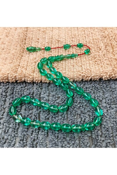 İnan Tesbih Green Ring Model 6X9 mm Master Crafted Fire Amber Prayer Beads