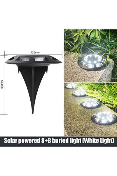 Choice White Light Solar Ground Lights Outdoor IP65 Waterproof 16LED Solar Po...