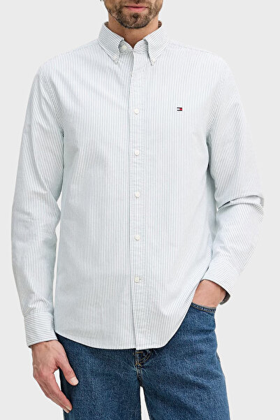 Tommy Hilfiger Çizgili Pamuklu Regular Fit Düğmeli Yaka Gömlek Erkek GÖMLEK M...