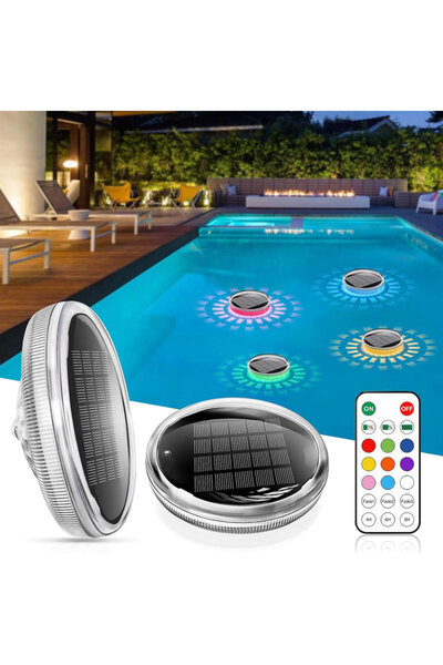 Choice مصباحان شمسيان عائمان، مصابيح حمام سباحة عائمة مع جهاز تحكم عن بعد، 9 ...