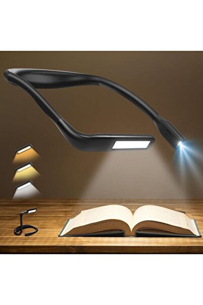 Choice مصباح قراءة أسود للرقبة، مناسب للقراءة في السرير، قابل للطي، يدوم طويل...