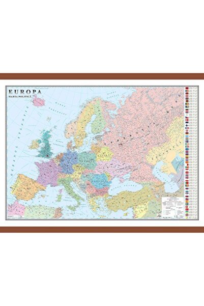 Eurodidactica Europa. Harta politica 700x500 mm, sipci din MDF l