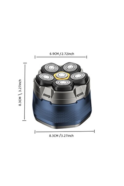 Choice ماكينة حلاقة كهربائية عائمة زرقاء 6D للرجال، ماكينة حلاقة للرأس الأصلع...