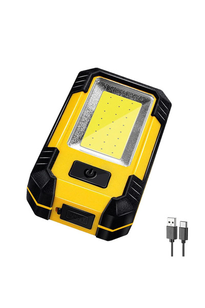 Heinast مصباح عمل COB واحد، قابل لإعادة الشحن عبر منفذ USB، مزود ببطارية LED،...