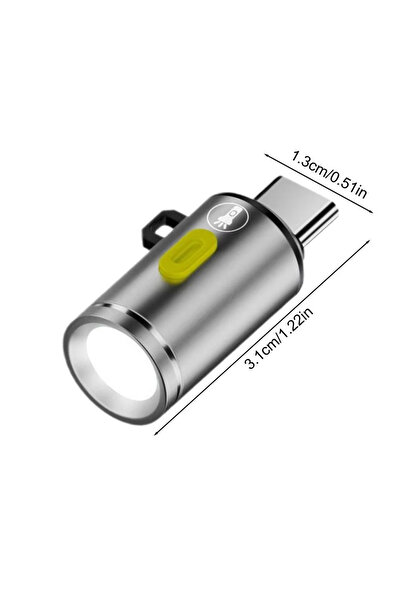 Choice مصباح يدوي للتخييم LED من النوع C فضي اللون، مصباح جيب محمول، جهاز إضا...