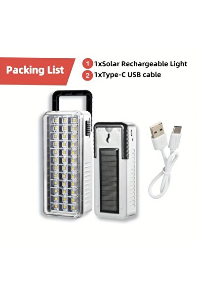 Choice مصباح مكتبي يعمل بالطاقة الشمسية قابل لإعادة الشحن، مزود بمنفذ USB-C، ...